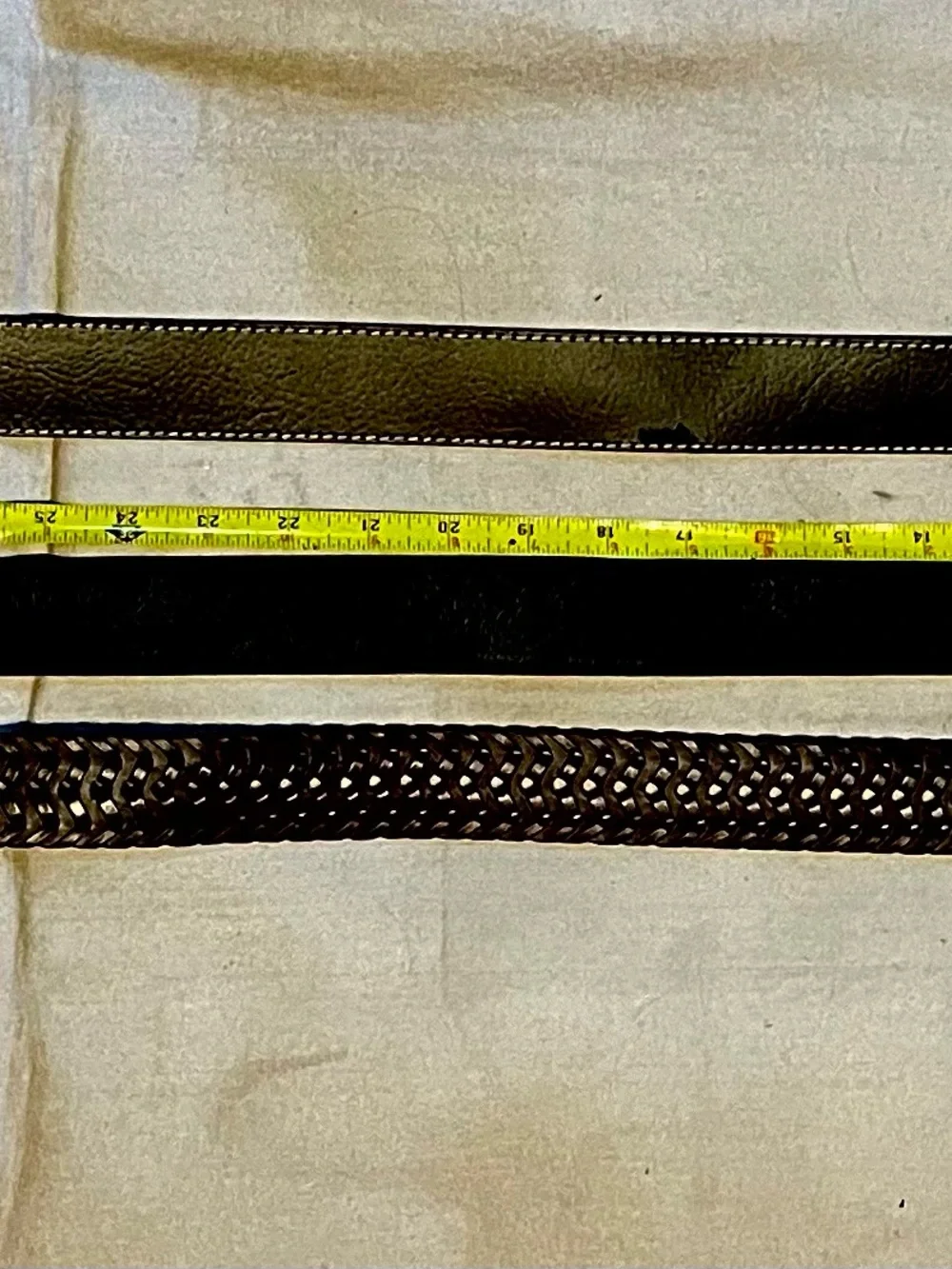 Ecko Unlimited Black Leather Belt Trio (Black, Dark Brown)